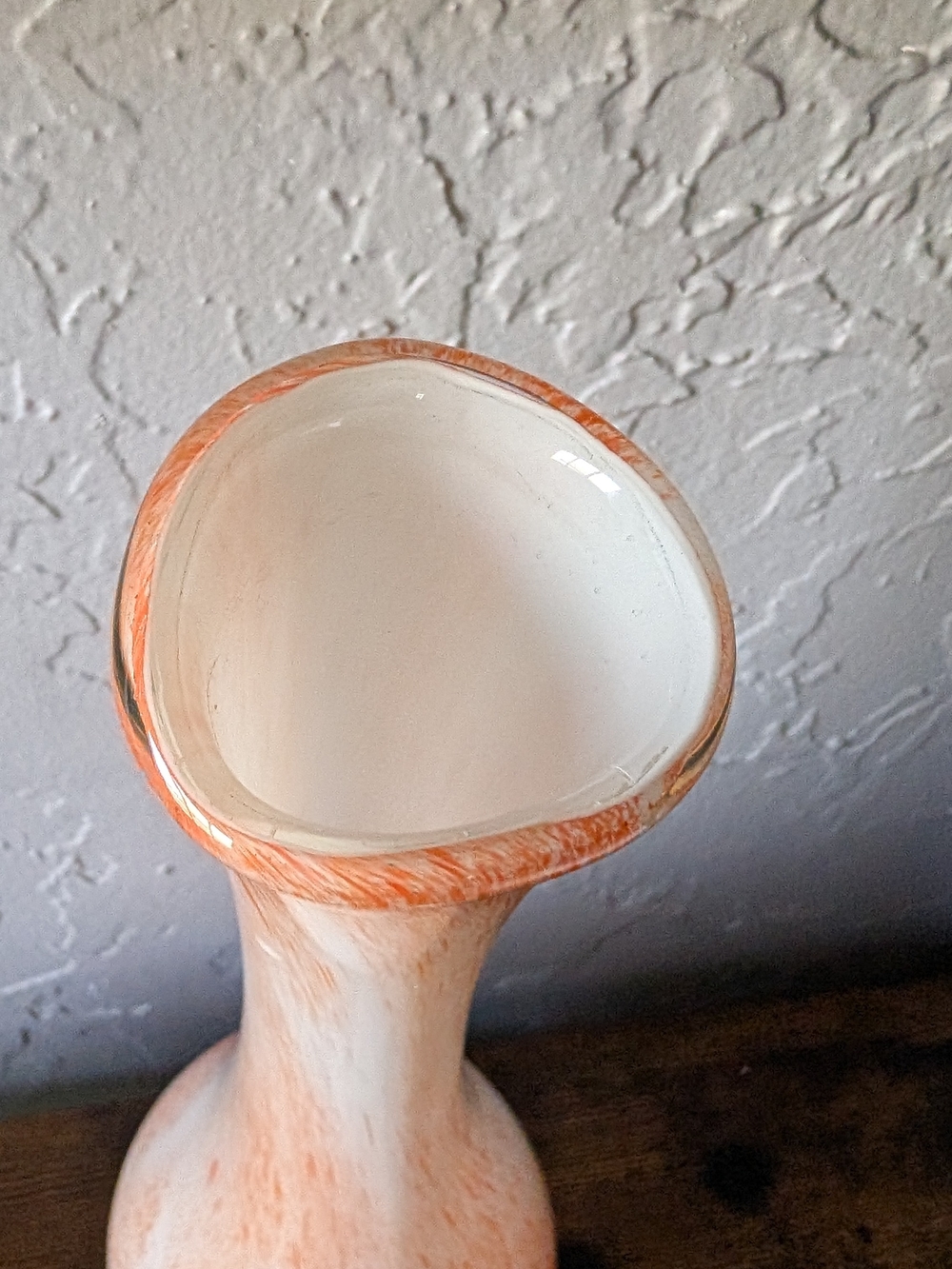 Peach Swirl Glass Vase — Decorative Accent - Picture 9 of 9